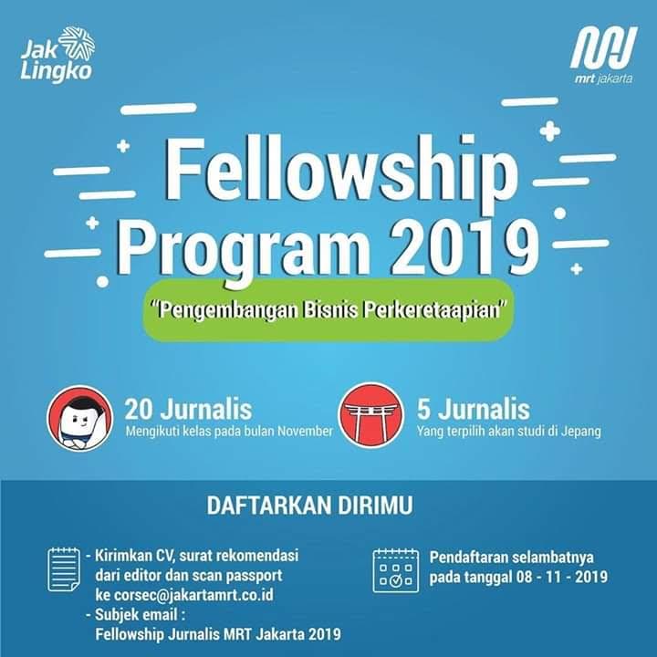 PT MRT Jakarta Buka Pendaftaran Fellowship Jurnalistik