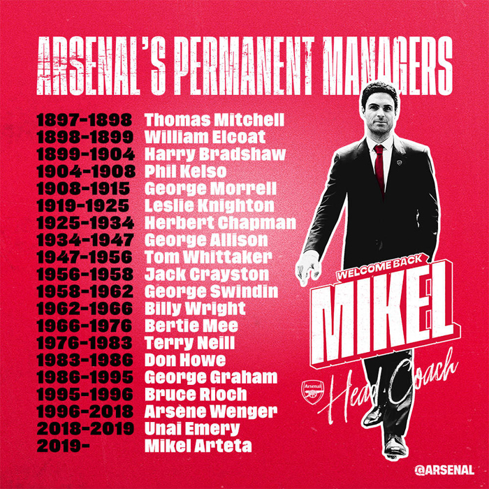 Arsenal Resmi Angkat Arteta Sebagai Pelatih Kepala
