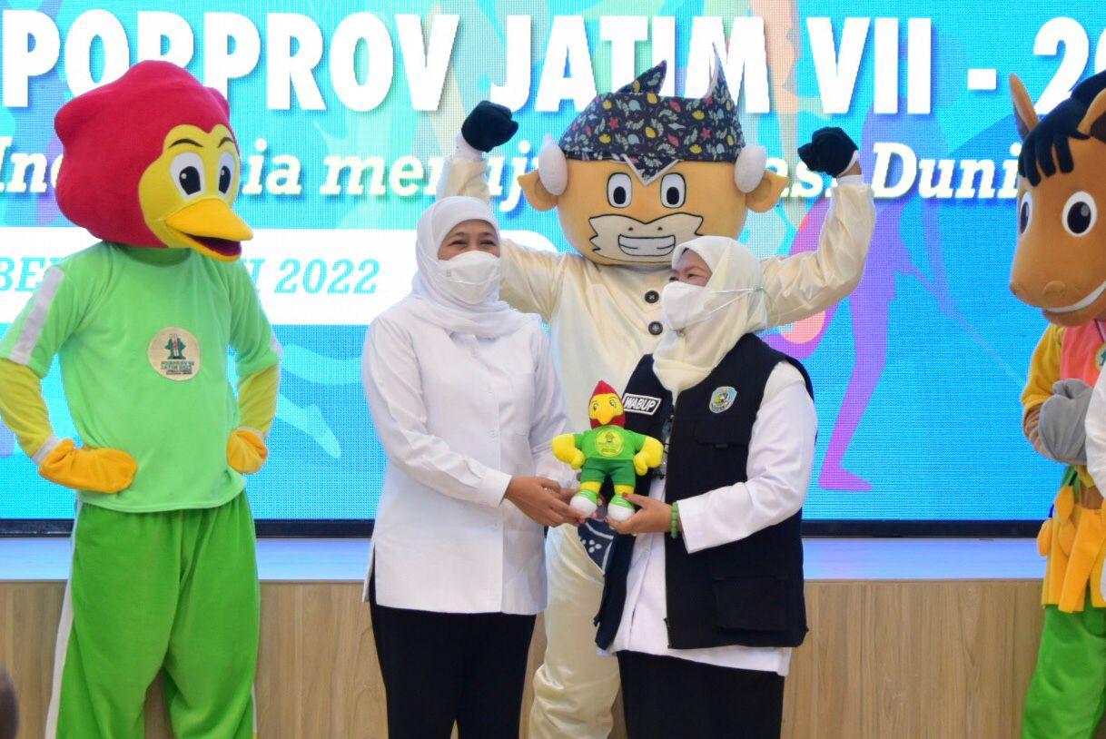 Gubernur Khofifah Luncurkan Maskot Porprov Jatim 2022 di Jember