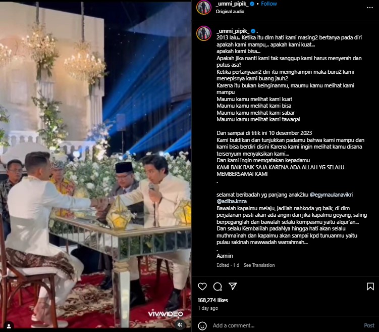 Umi Pipik Tulis Pesan Haru